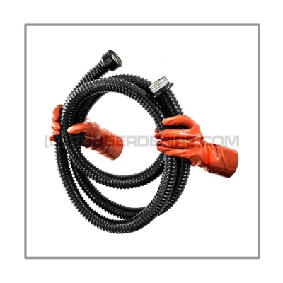 Gasmasktube T250-PVC with length 250cm = 100 inch and gasmask-connectorthreads male zu female